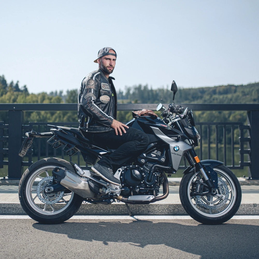 Odinės motociklininko pirštinės W-Tec Dahmer