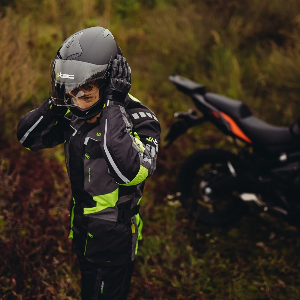 Odinės motociklininko pirštinės W-TEC Talhof