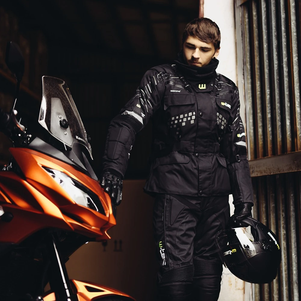 Odinės motociklininko pirštinės W-TEC Talhof