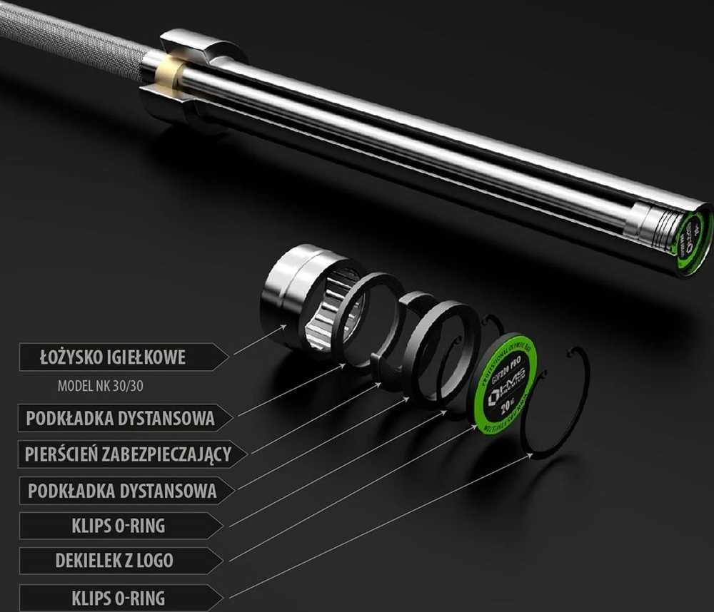 Olimpinis grifas HMS GOP220, 2200 mm + užraktas ZG1000R