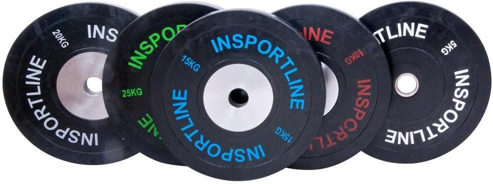 Olimpinis svoris tinkamas mėtymui 50mm inSPORTline BumperPlate 20kg