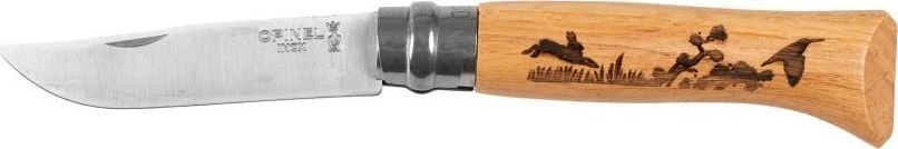 Opinel peilis No.8 Inox, ąžuolinis, Animal serija – kiškis