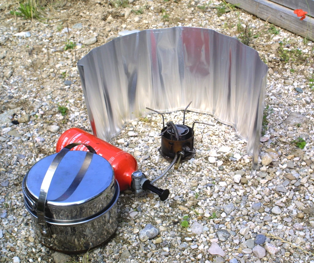 Origin Outdoors Aliuminio windscreen, rollable