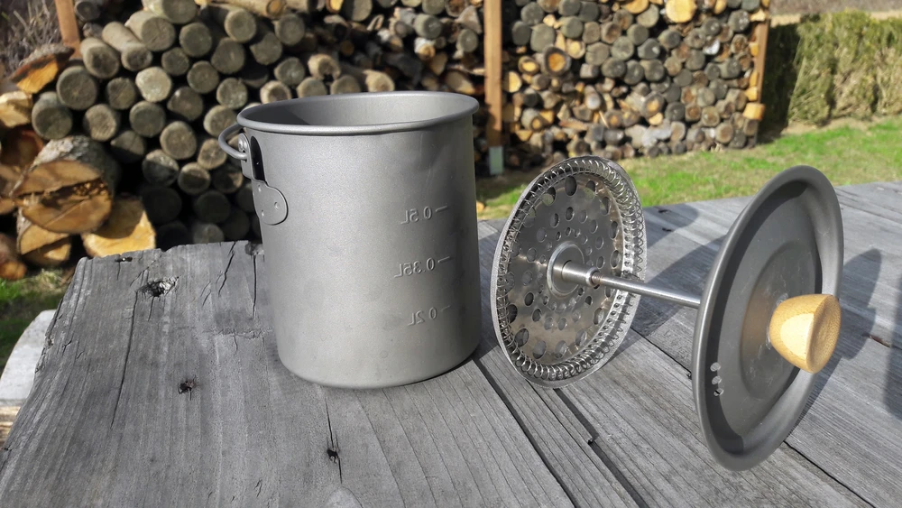 Origin Outdoors kavinukas French Press 3 in 1 „Titanium“