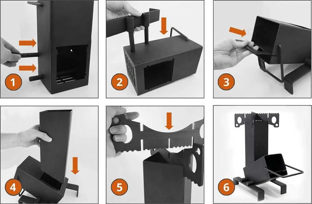 Origin Outdoors sudedama raketinė viryklė „Rocket Stove Collapsible“