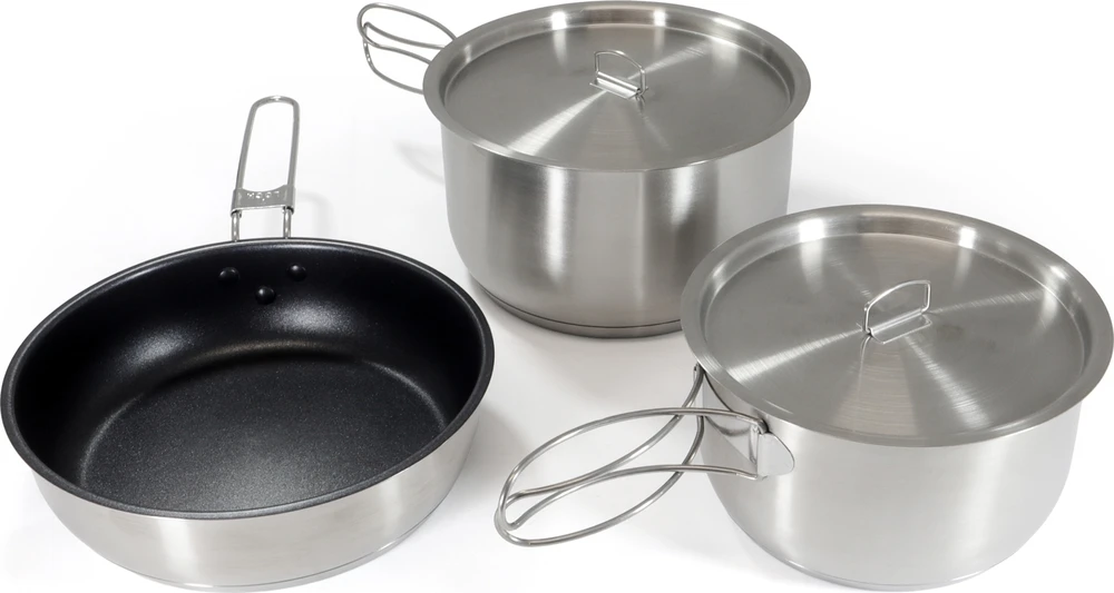 Origin Outdoors nerūdijančio plieno virimo indų komplektas „Non-Stick“