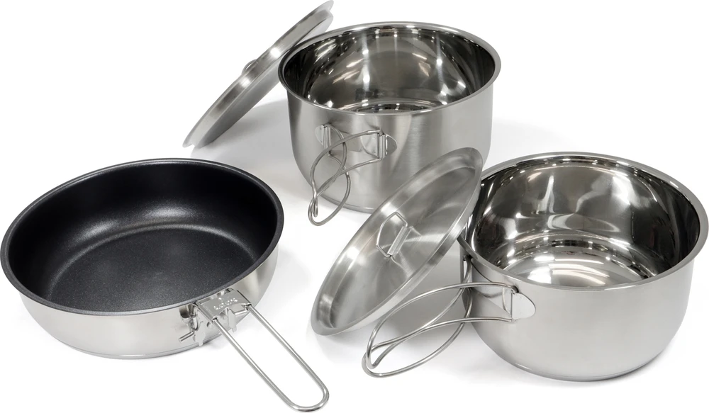 Origin Outdoors nerūdijančio plieno virimo indų komplektas „Non-Stick“