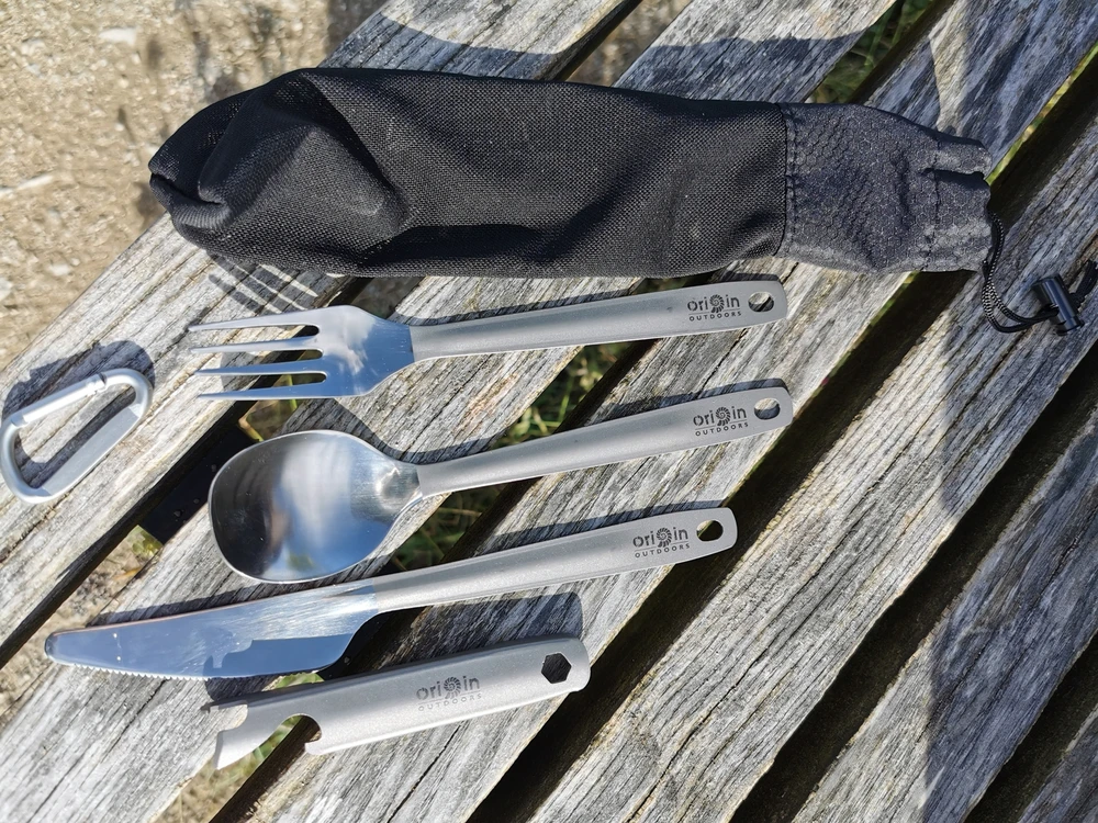 Origin Outdoors Vokietijos armijos stalo įrankiai „Titanium“