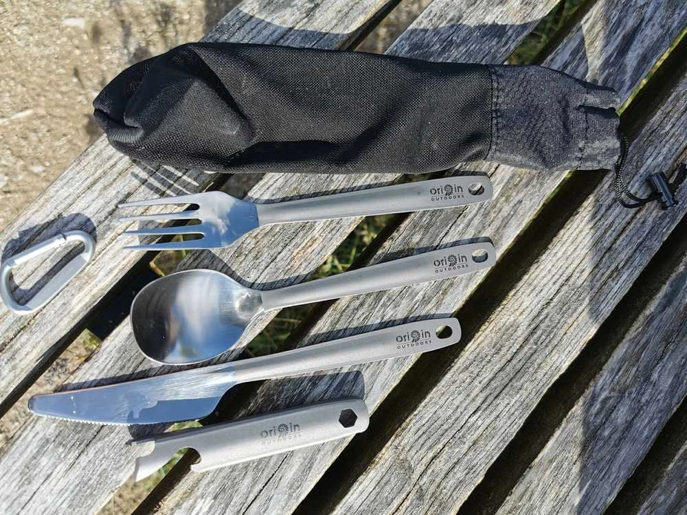 Origin Outdoors Vokietijos armijos stalo įrankiai „Titanium“