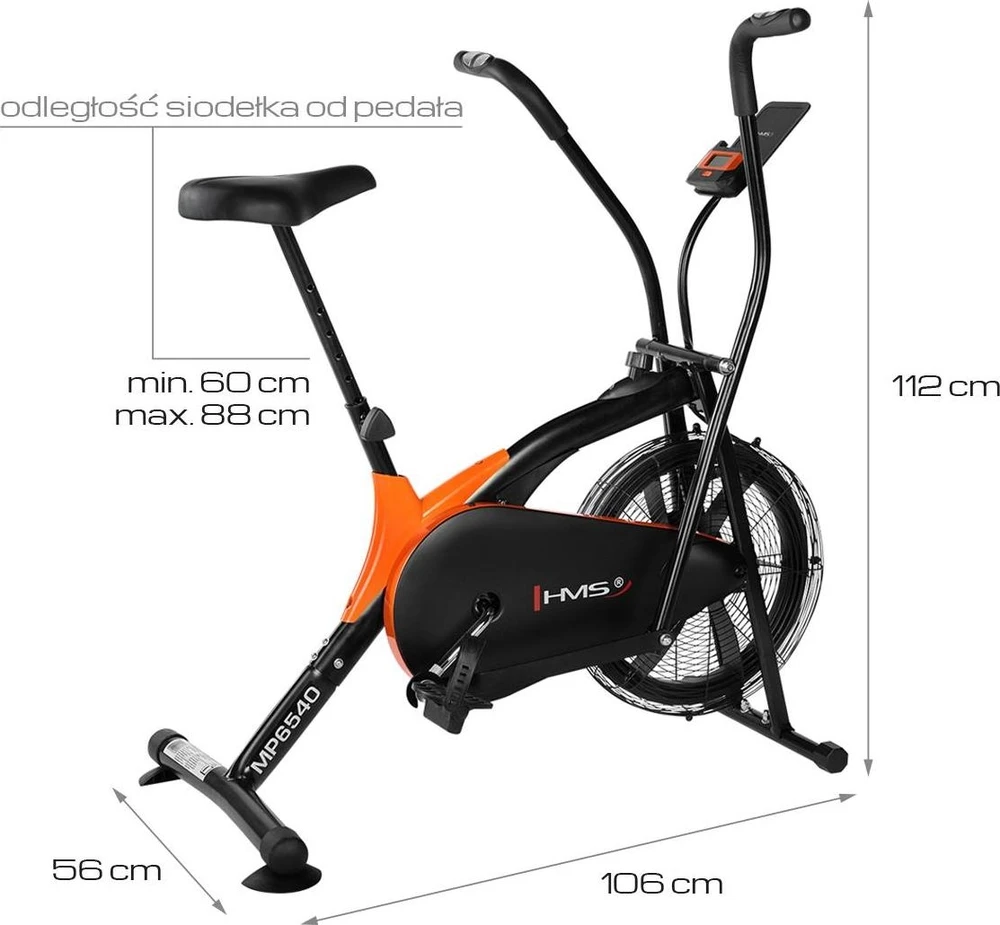 Oro pasipriešinimo dviratis treniruoklis MP6540 AIR BIKE HMS