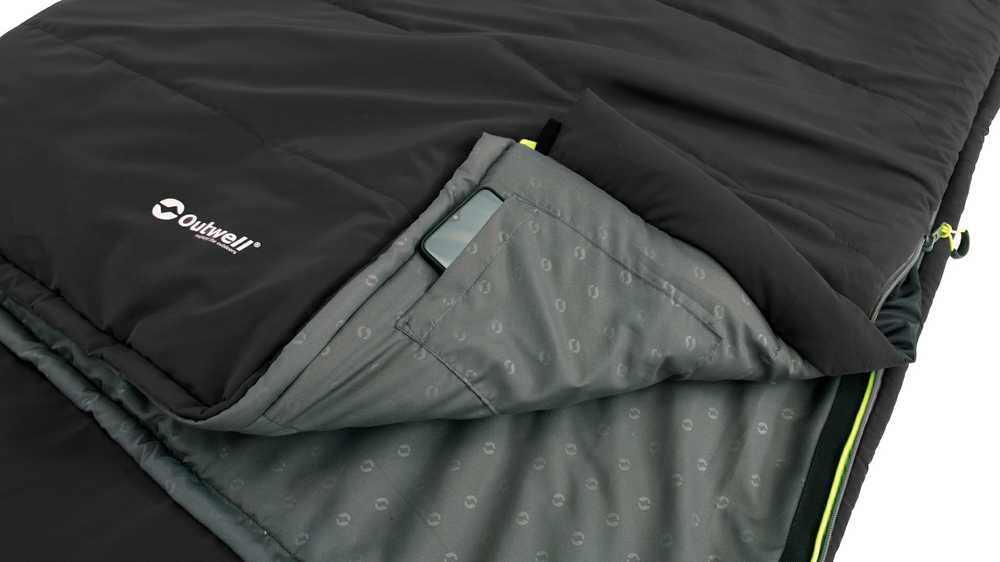 Outwell miegmaišis Contour 220 x 85 cm, -13/+16 °C, juodas