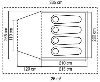 Palapinė Coleman Darwin Plus, 4 asmenims, pilkos spalvos