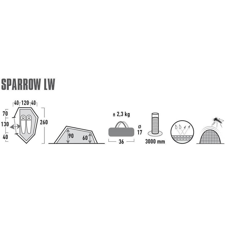 Palapinė High Peak Sparrow 2 LW, žalia-raudona, 10187