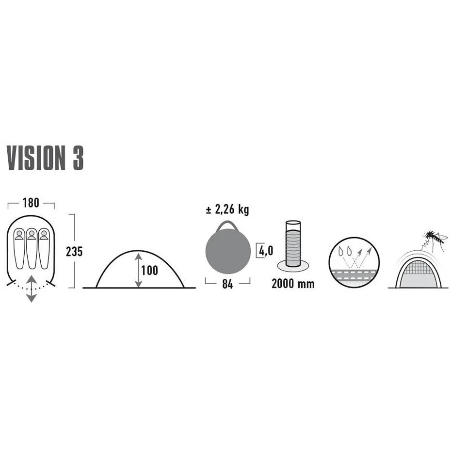 Palapinė High Peak Vision 3, juoda, 10290