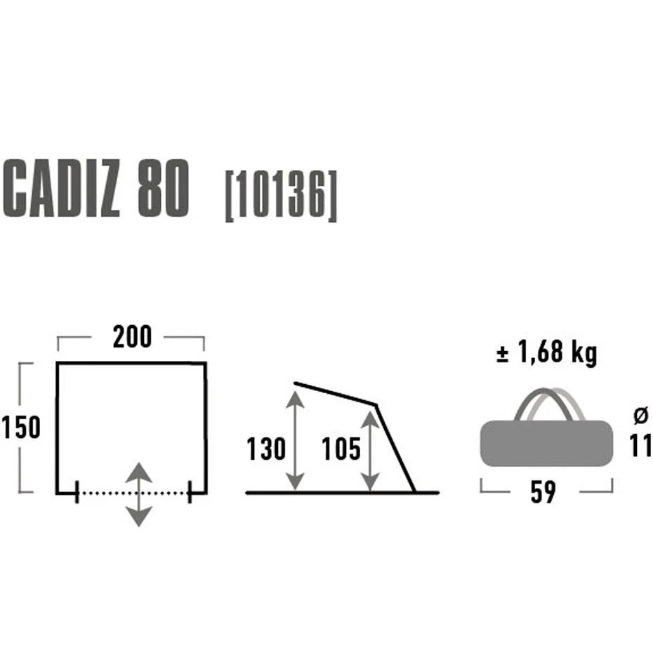 High Peak Cadiz 80 paplūdimio palapinė, pilka (10136)