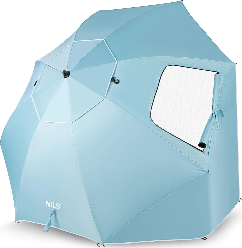 Paplūdimio skėtis / užuovėja 2in1 XXL 240 cm mėlynas NC17114 NILS