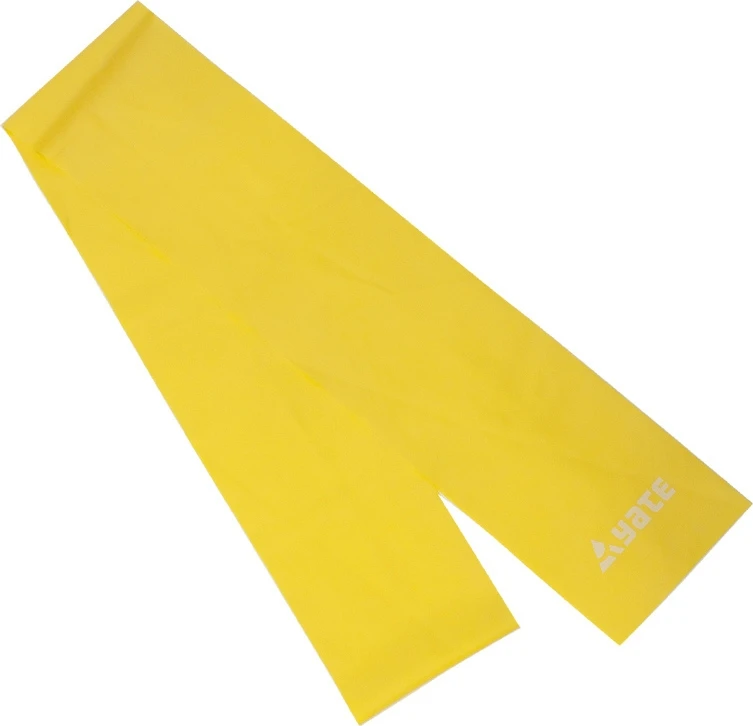 Pasipriešinimo guma Yate, 120x12 cm – minkšta, geltona