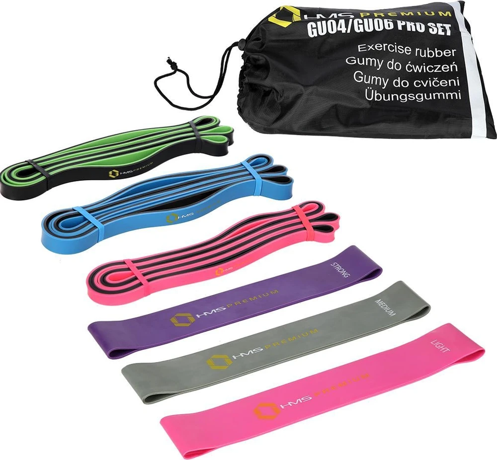 Treniruočių gumų rinkinys HMS Premium GU04/GU06 Pro