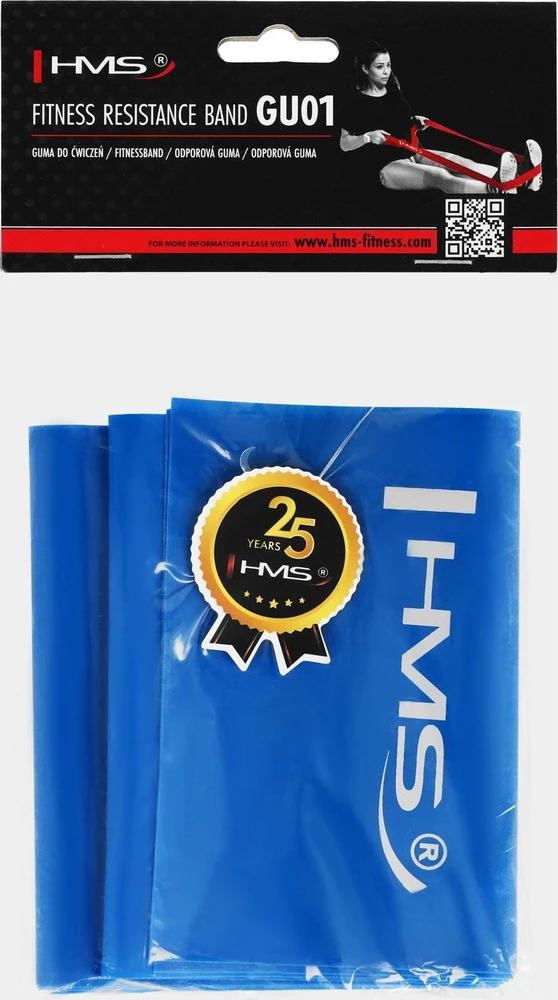 Pasipriešinimo juosta HMS GU01 mėlyna, 1200x120x0.4mm