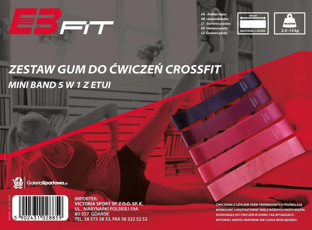 Enero Pasipriešinimo juostų rinkinys 5in1 EB Fit