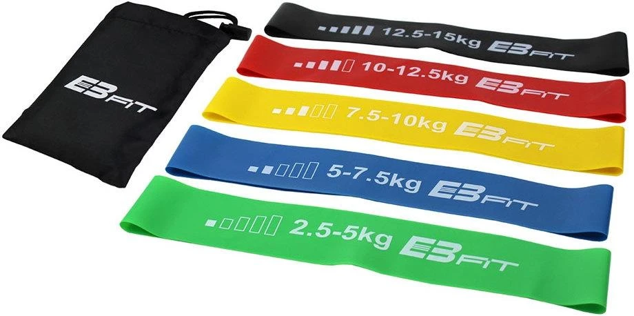 Enero Pasipriešinimo juostų rinkinys EB Fit Fitnnes Crosfit Mini Band 5in1