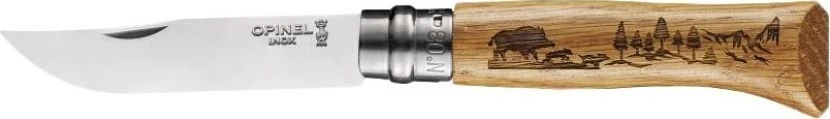 Peilis Opinel 8 Inox, ąžuolas, serija Animal – šernas