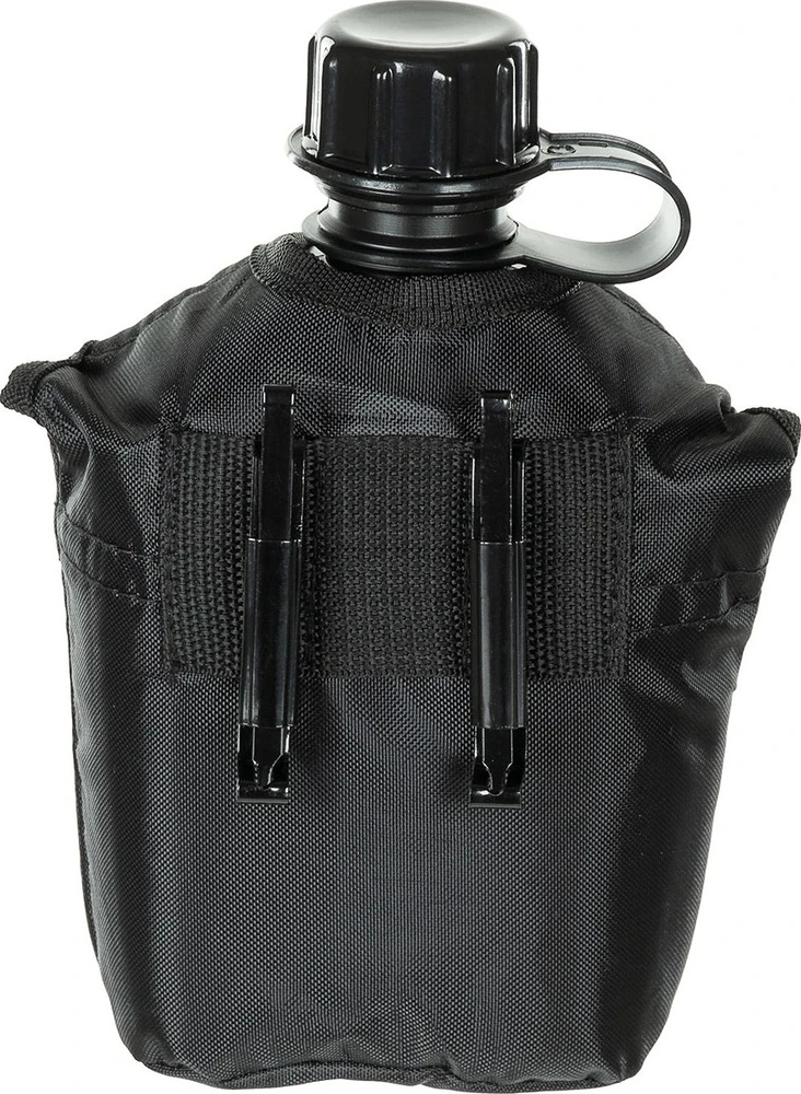 Plastikinė gertuvė su dėklu MFH, juoda, 1 l