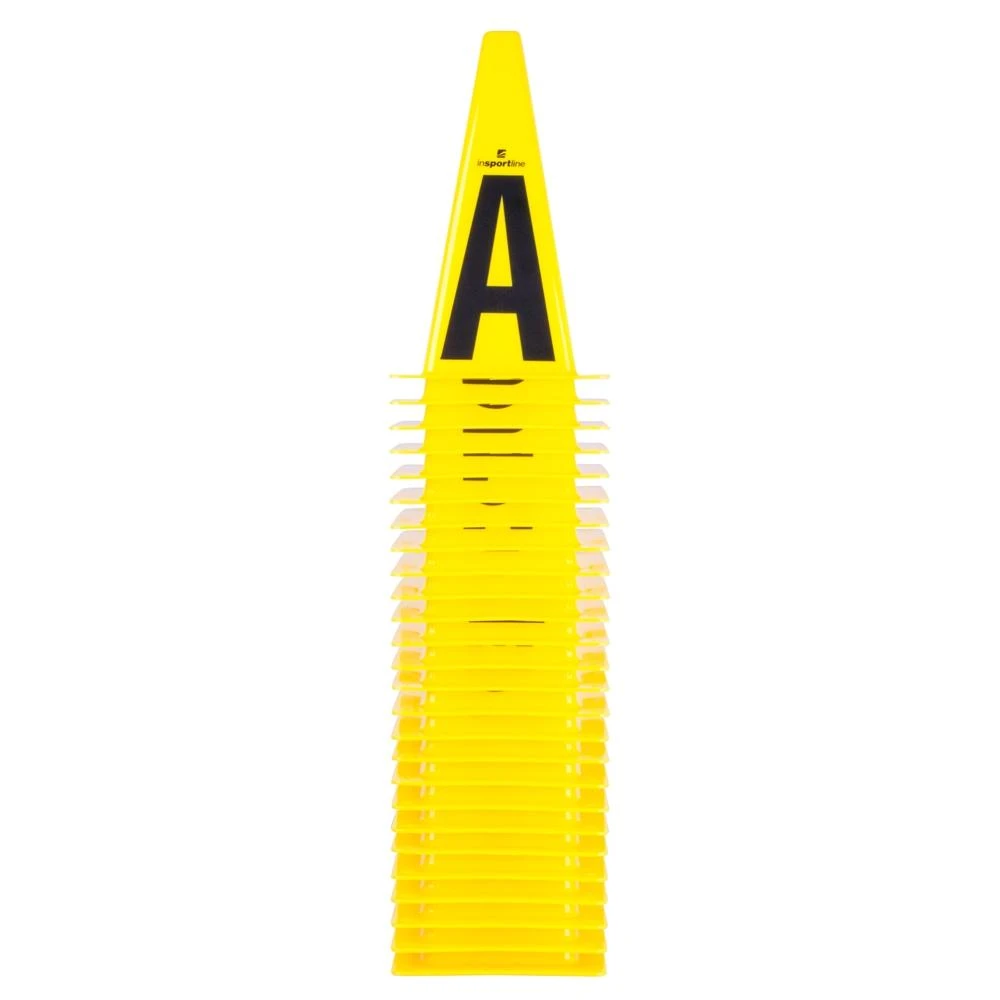 Plastikiniai treniruočių žymekliai inSPORTline Alphabet 23 cm (26vnt.)