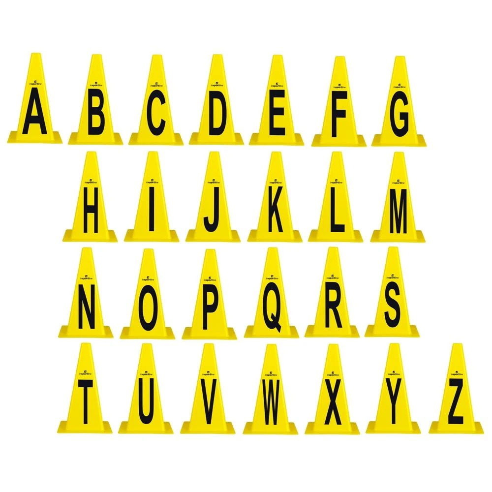 Plastikiniai treniruočių žymekliai inSPORTline Alphabet 23 cm (26vnt.)