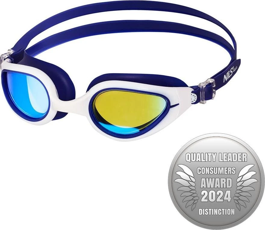 Plaukimo akiniai Nils Aqua NQG480MAF mėlyni/balti