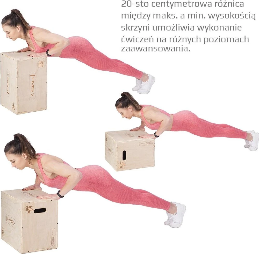 Pliometrinė dėžė DSC04 50x40x30 cm HMS