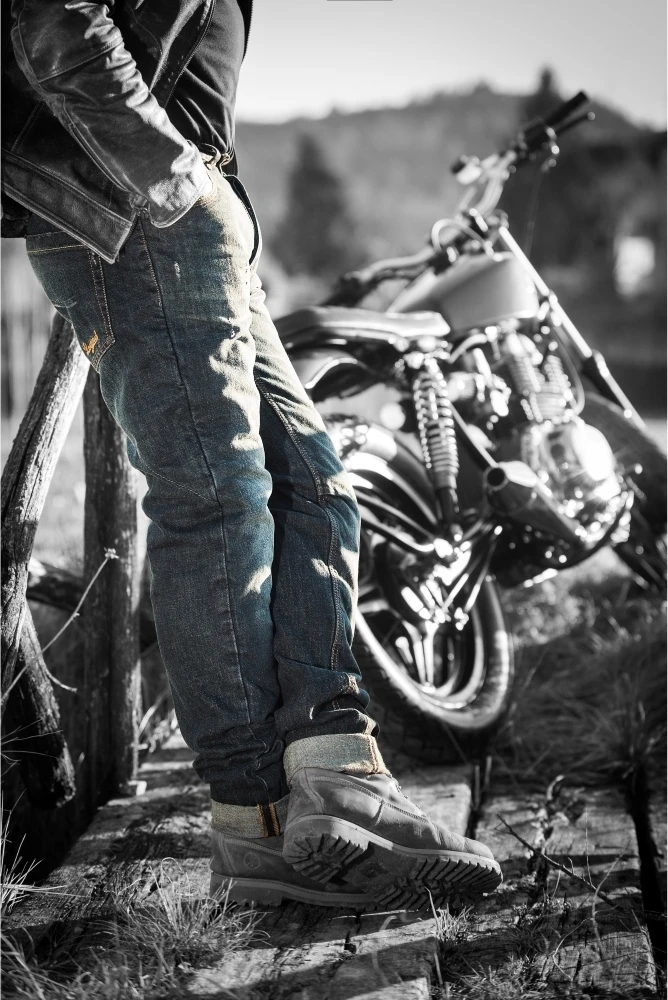 Pmj Promo Jeans Vyriški motociklininko džinsai PMJ Legend Café Racer