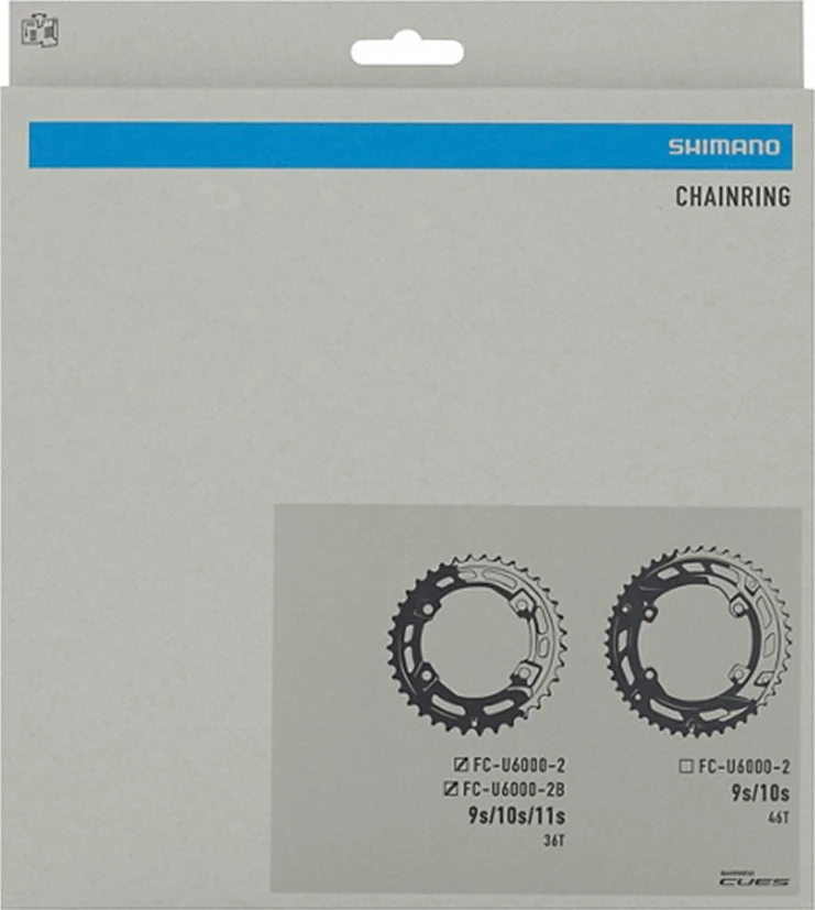 Priekinė žvaigždė Shimano CUES FC-U6000-2/FC-U6000-2B // 36T, B.C.D.: 96 mm