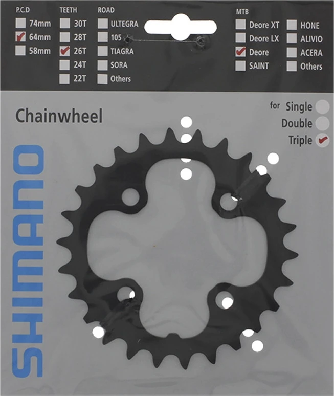 Priekinio bloko žvaigždė Shimano Deore M590 26T 9 pavarų