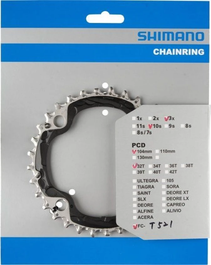 Žvaigždė Shimano 32T­AE Juodas Deore FC­T521
