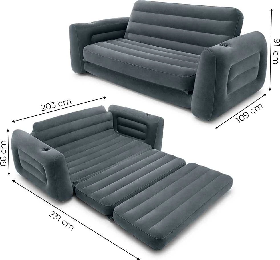 2-in-1 INTEX 66552 pripučiamas sofos-lovos ištiesiamas čiužinys