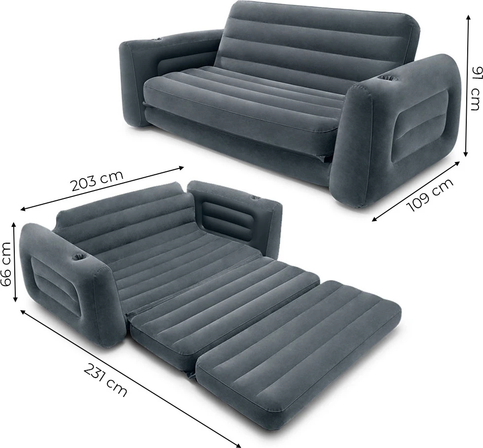 2-in-1 INTEX 66552 pripučiamas sofos-lovos ištiesiamas čiužinys
