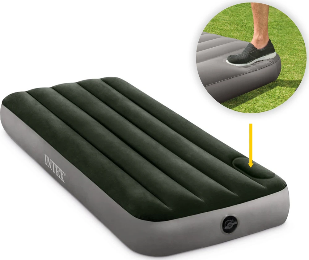 INTEX Pripučiamas čiužinys su integruota pompa 191x76x25, žalias 64760