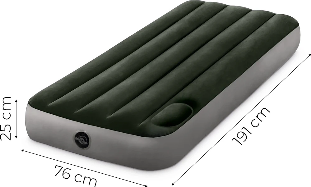 INTEX Pripučiamas čiužinys su integruota pompa 191x76x25, žalias 64760