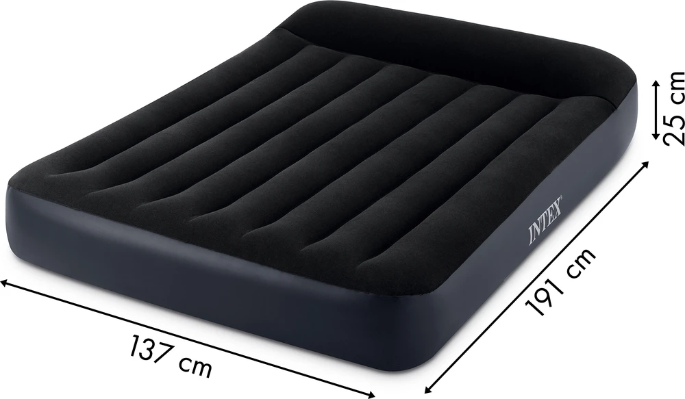 Pripučiamas veliūrinis čiužinys su pompa Intex 64148ND