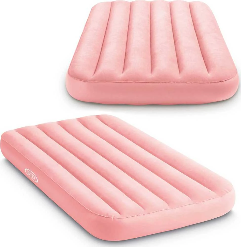 Pripučiamas vaikiškas čiužinys miegui 157x88x18 rožinis INTEX 66803