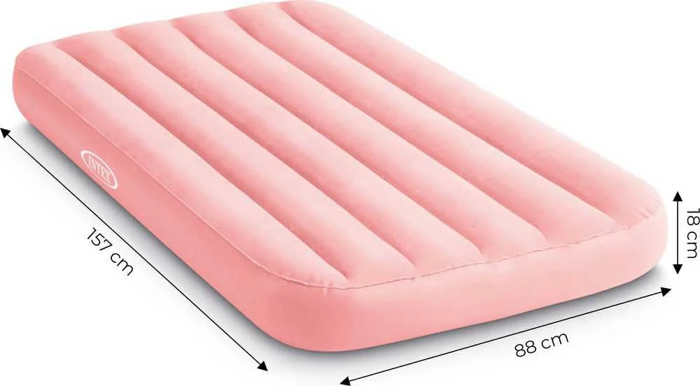 Pripučiamas vaikiškas čiužinys miegui 157x88x18 rožinis INTEX 66803