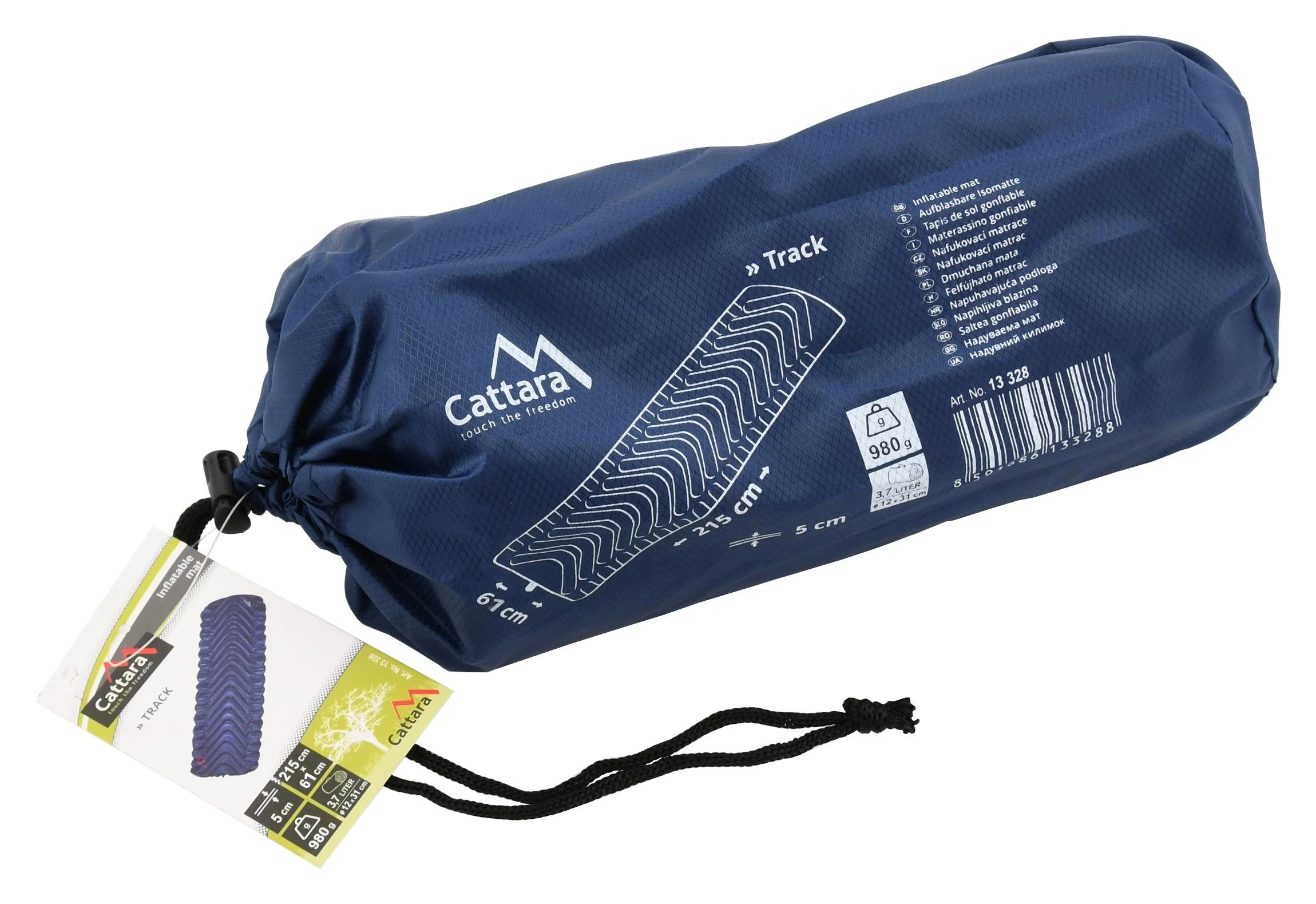 Pripučiamas kilimėlis Cattara Track – mėlynas, 215x61cm