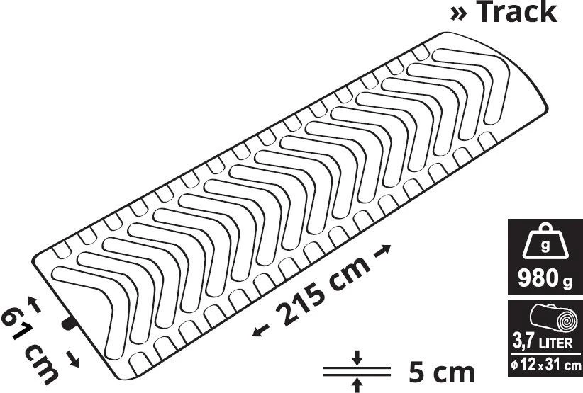 Pripučiamas kilimėlis Cattara Track – mėlynas, 215x61cm