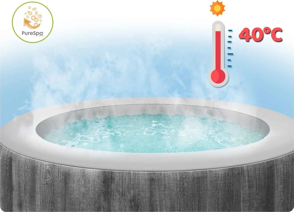 Pripučiamas kvadratinis SPA baseinas su hidromasažu 4 asm. 175x71 cm INTEX 28446