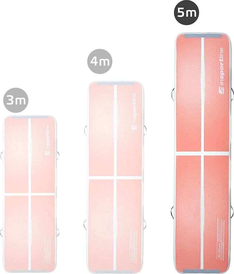 Pripučiamas gimnastikos kilimėlis inSPORTline Airstunt 500 x 100 x 10 cm Coral Rožinė