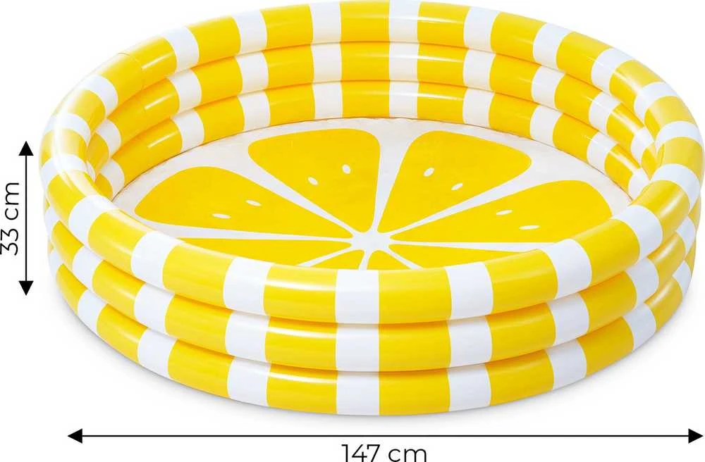 Pripučiamas vaikų baseinas 147 cm citrininis INTEX 58432
