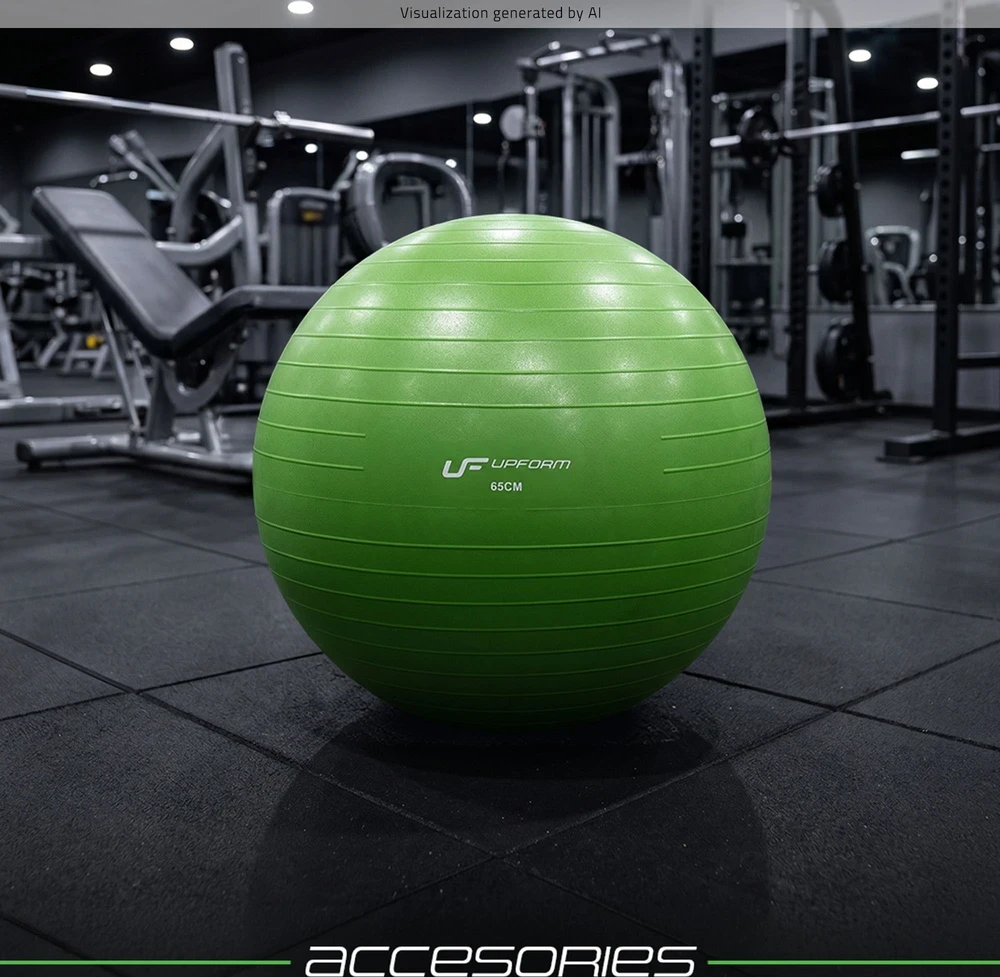 Profesionalus gimnastikos kamuolys Anti-Burst 65 cm, žalias, UpForm
