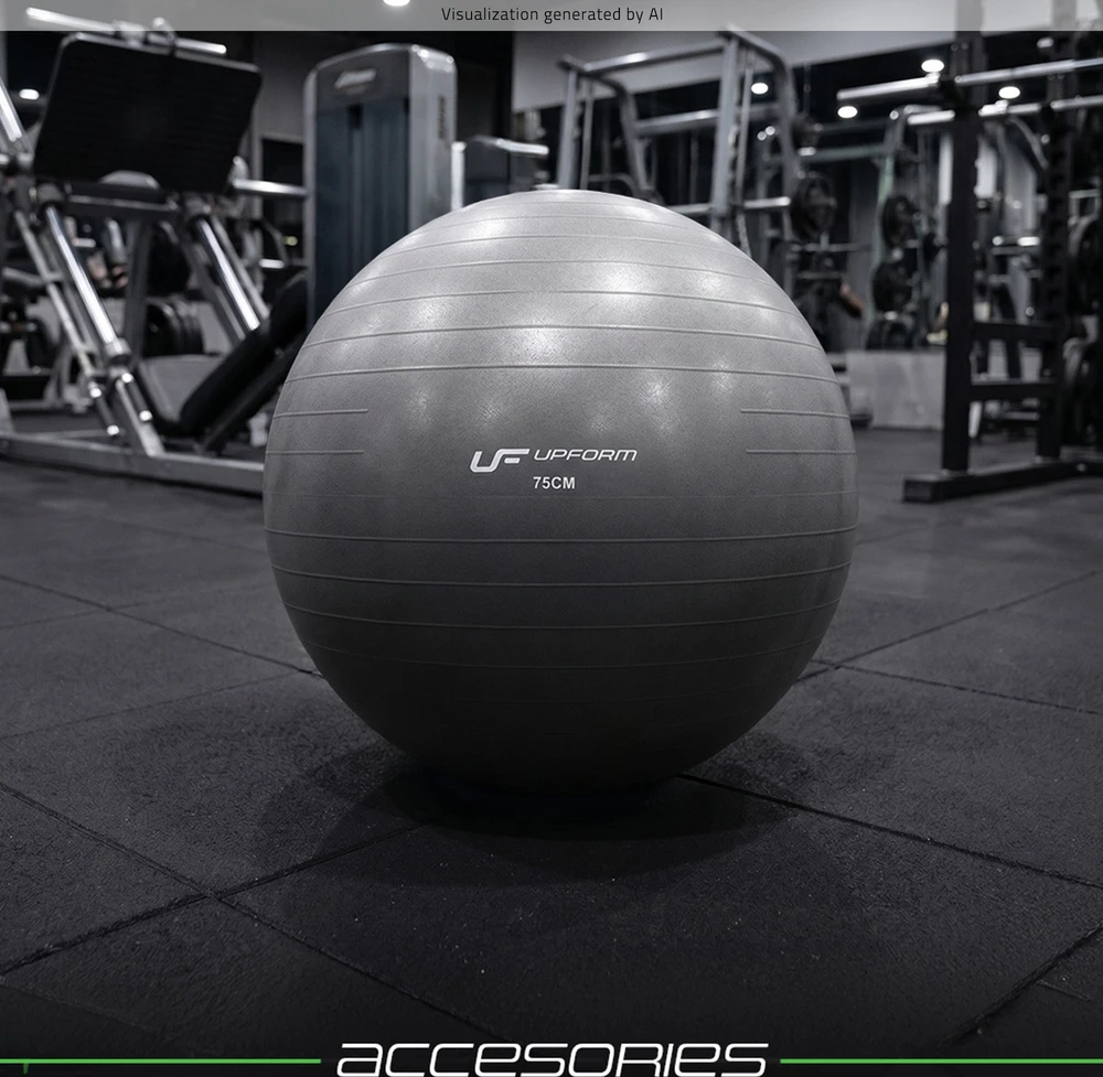 Profesionalus gimnastikos kamuolys 75 cm, grafitinis UpForm