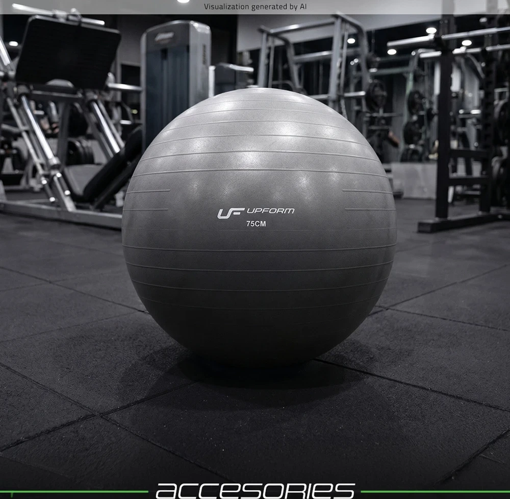 Profesionalus gimnastikos kamuolys 75 cm, grafitinis UpForm
